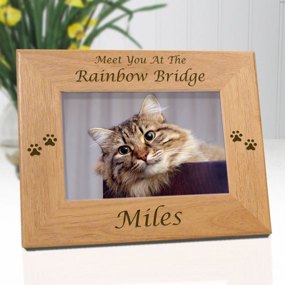 Katzen-Gedenk-Bilderrahmen – 20,3x25,4 Cm, Aus Holz – Für Tisch Oder Wand, Beileidsgeschenk