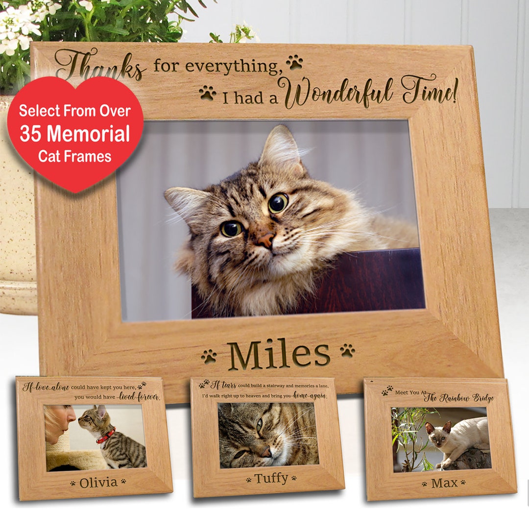 5x7 Custom Name Cat Memorial Photo Frame, Perfect Cat Lover Remembrance