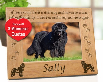 5x7 Newfoundland Dog Keepsake Frame. Personalized Dog Breed Design Gift 3 Remembrance Quotes. Newfoundland Dog Lovers Gifts for Pet Owners.