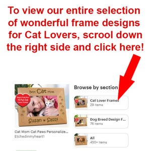 5x7 Adopted Adored Rescue Cat Frame, Crazy Cat Lady Gifts, Cat Picture ...