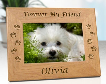 5X7 Forever My Friend Dog Loss Frame, Pet Memorials Picture Frame, Dog Lovers Gift for Family and Friends, Best Friend Dog Mom and Dog Dad