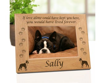 Boston Terrier Dog Memorial Photo Decor, Dog Breed Lovers Gift, Pet Photo Frame for Women, Boston Dog Lover Birthday and Christmas Gift Idea