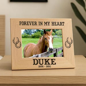 Forever In My Heart Picture Frame For Horse Loss, Custom Western Style Wood Gift for Horse Lovers, Girl Best Friend Horse, Gift for Cowgirl