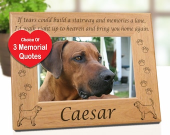 4x6 Bloodhound Dog Memorial Frame 3 Remembrance Quotes. Custom Dog Breed Design Gift for Pet Lovers. Pet Lover Gift for Dog Mom and Dog Dad.