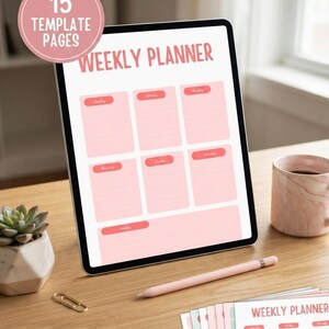 Wochenplaner-Vorlage, Tischkalender (Digitaler Download)