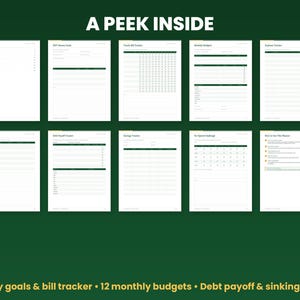 Preview grid of pages inside the 2027 budget planner