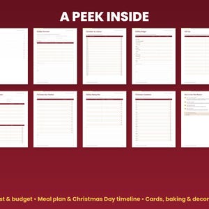 Preview grid of pages inside the christmas planner 2026