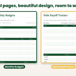 Close-up of real interior pages of the 2027 budget planner