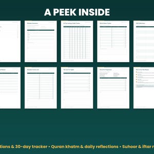 Preview grid of pages inside the ramadan planner 2027