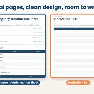 Close-up of real interior pages of the caregiver binder