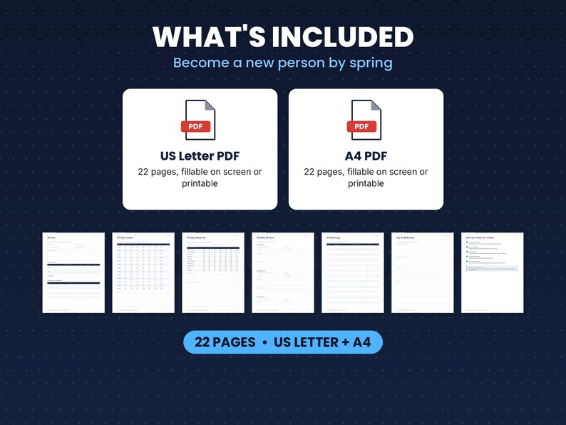 What is included in the winter arc tracker: files, formats and 22 pages