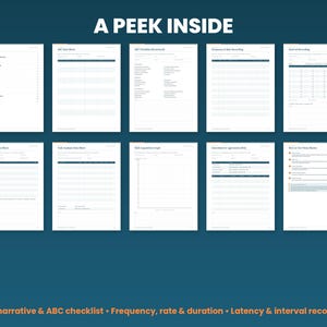 Preview grid of pages inside the aba data sheets