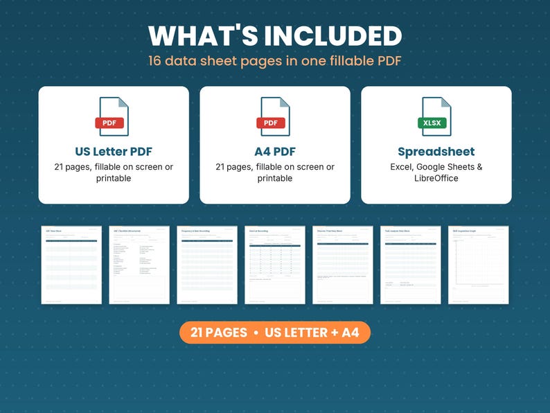 What’s included in the aba data sheets: files, formats and 21 pages