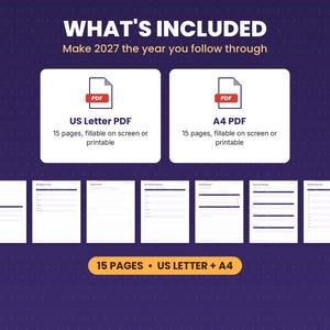 What is included in the 2027 goal setting workbook: files, formats and 15 pages