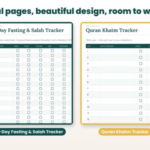 Close-up of real interior pages of the ramadan planner 2027
