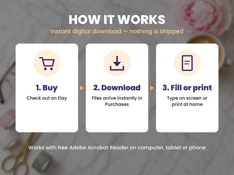 How the 2027 goal setting workbook instant download works in 3 steps