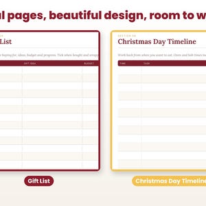Close-up of real interior pages of the christmas planner 2026