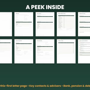 Preview grid of pages inside the if something happens to me binder
