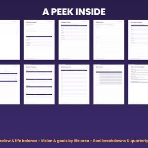 Preview grid of pages inside the 2027 goal setting workbook