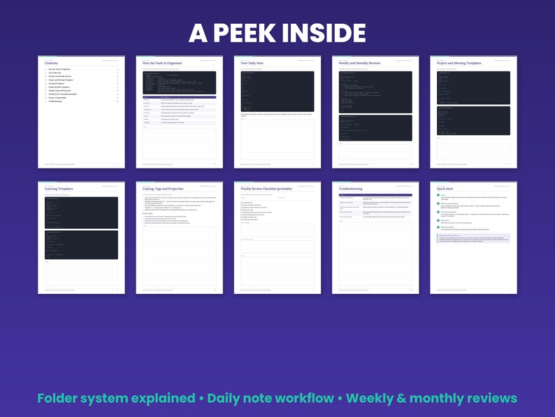 Preview grid of pages inside the markdown notes vault