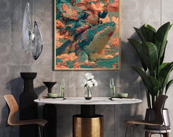 Neo Ganesha Whale Voyager | Luxury Digital Wall Art Print
