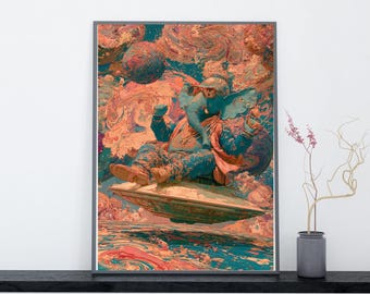 Neo Ganesha Cosmic Voyager | Luxury Digital Wall Art Print