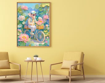 Neo Ganesha Lotus Journey | Luxury Pastel Digital Wall Art