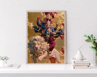 Neo Ganesha Sovereign Light | Luxury Digital Wall Art Print