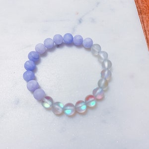 Matte Natural Purple Angelite Bracelet, Mothers Day Gift, Gifts for Her (8mm beads)