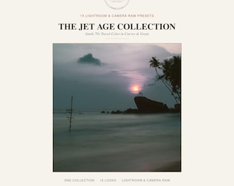 Jet Age Collection 15 Lightroom Presets, Sunlit 70s Travel Film Filters, Ceylon Archive (Desktop/Mobile)
