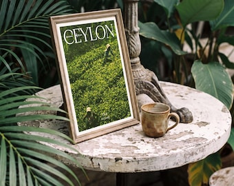 Ceylon Tea Plantation Poster — Sri Lanka Hill Country Vintage Travel Print | Tea Estate Wall Art, Ceylon Archive No.12