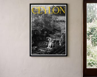 Hatton Waterfall Print — Black and White Sri Lanka Photography | Nature Wall Art, Ceylon Archive – The Unfolding