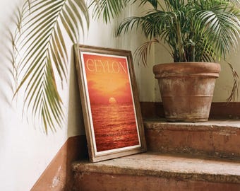 Indian Ocean Poster — Sri Lanka Vintage Travel Print | Ocean Wall Art, Ceylon Archive No.06
