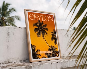 Palm Groves Poster — Sri Lanka Vintage Travel Print | Tropical Wall Art, Ceylon Archive No.02
