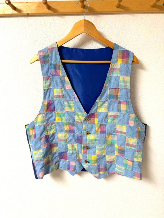 Handmade Vintage Patchwork Vest - image 1