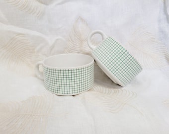 Green Grid Mug Set