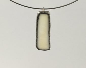 Abstract Vanilla Stained Glass Necklace