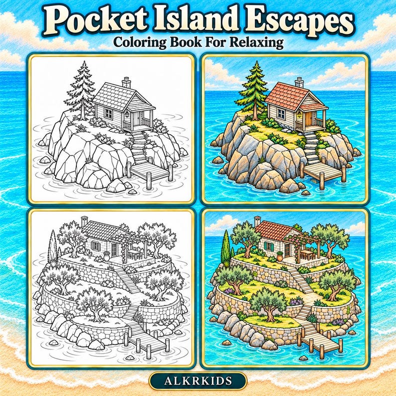 Island Coloring Page — Example 1 Island Coloring Page — Example 1