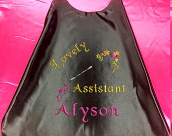 Magician Cape!  Magician Assistant Cape,   The Great Magician Cape with your child's Name  Embroidered Personalized Superhero cape