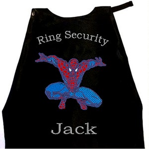 Boy&#39;s Super Hero Ring Bearer Cape,  Embroidered Ring Bearer Cape Personalized Wedding Photo Op