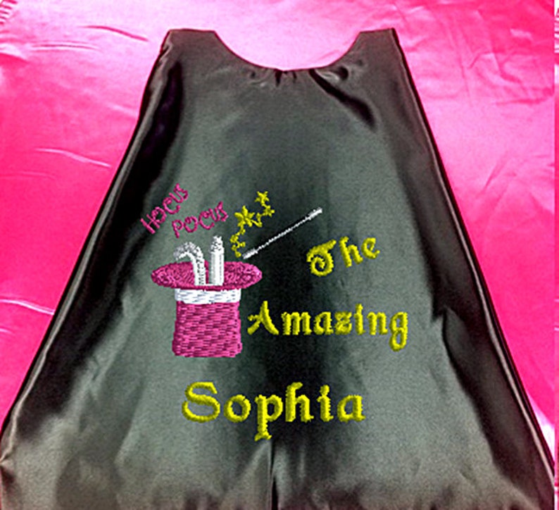 Magician Kid's Cape, The Amazing Magician Cape with your child's Name Embroidered Personalized Superhero cape Proudly Made in USA image 4