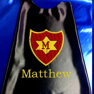 Super Hero Cape, Kid's Cape, Super Shield Star   Embroidered  Personalized with name custom cape