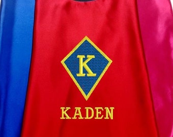 Kids Superhero Cape, Costume Cape, Embroidered Personalized Cape with Name and Initial
