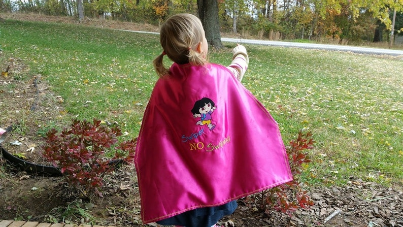Embroidered Lightning Bolt Star Cape Girls Cape Personalized with Name Super Hero Cape