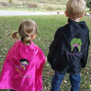 Superhero cape Kid's Cape Diamond Shield Custom Embroidered Personalized With Name And Initial image 4