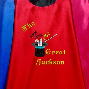 Magic, The Great Magician Cape with your child's Name Embroidered Personalized Superhero cape Proudly Made in USA image 2