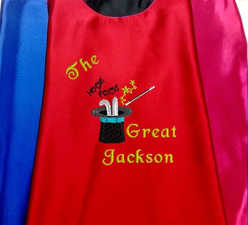 Magic, The Great Magician Cape with your child's Name Embroidered Personalized Superhero cape Proudly Made in USA image 2