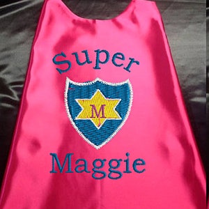 Super Hero Cape, Girl&#39;s Superhero cape,Super Shield Star costume Embroidered Star cape  Personalized with Name