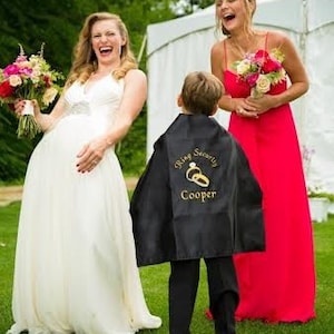 Boy&#39;s Ring Bearer Cape,  Embroidered Ring Bearer Cape Personalized Wedding Photo Op
