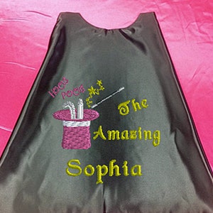 Magic, The Great Magician Cape with your child's Name Embroidered Personalized Superhero cape Proudly Made in USA image 4